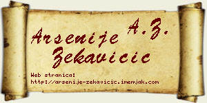 Arsenije Zekavičić vizit kartica